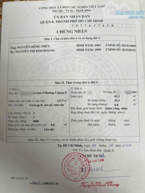 Bán nhà giá rẻ Q8, hẻm xe hơi thông, SHR 62m2, không quy hoạch chỉ 6.18ty (TL), gần Quận 5 - 5