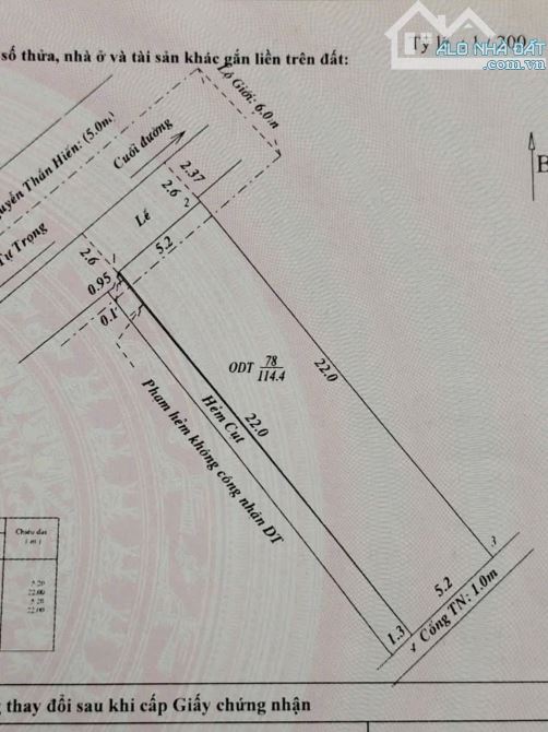 Bán nhà mặt tiền nguyễn thần hiến dt 5.2x22m tdt 114m2 giá 9ty