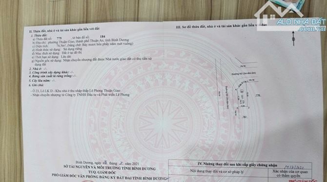 Bán đất 2 mặt tiền, KDC Lê Phong Thuận Giao,p.Thuận Giao,Tp.Thuận An chỉ 4,5 Tỷ TL M6365 - 11