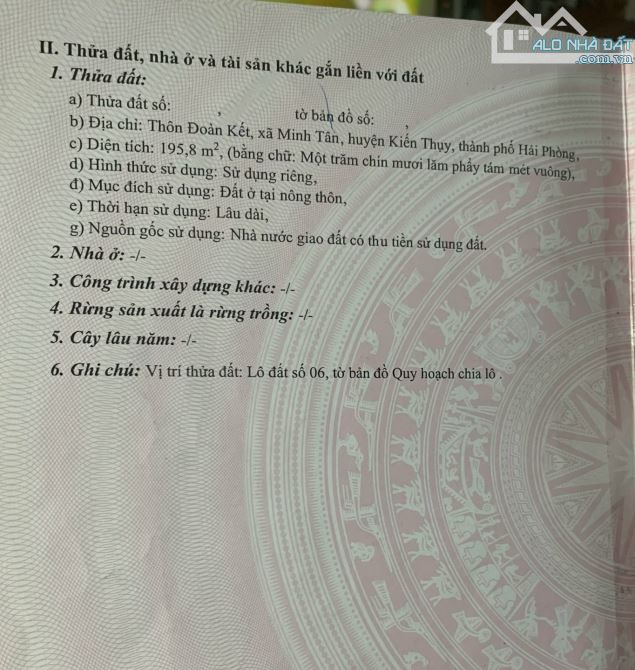 Bán đất Đoàn Kết - Minh Tân - Kiến Thuỵ - Hải Phòng - 1
