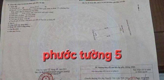 📌📌Làm việc trực tiếp!!!🍀 Bán lô đất mặt tiền đường Phước Tường 5 Dt : 81m giá rẻ 🌺 - 2