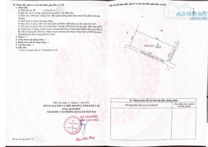 Chính chủ cần bán mảnh đất ngã tư 1054m2, gần trung tâm xã Cư Pơng, - 2