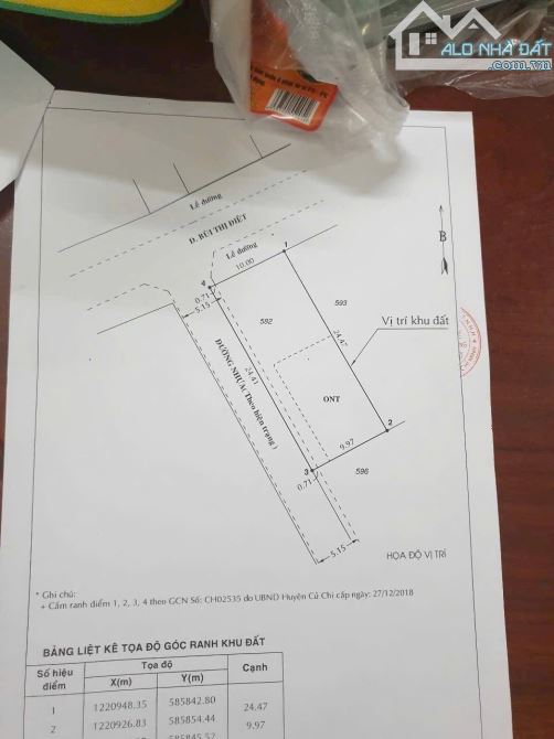 Góc 2 mặt tiền Bùi Thị Điệt xã Phạm Văn Cội Củ Chi 10x25 tổng 250m 100m thổ cư dân cư đông - 3