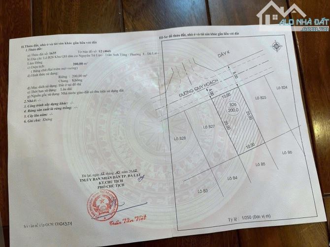 Bán đất khu quy hoạch Trần Anh tông phường 8 thành phố Đà Lạt - 3