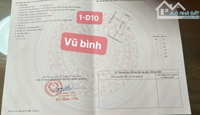 CƠ HỘI SỞ HỮU 2 LÔ ĐẤT ĐẸP – TĐC VŨ BÌNH - 3