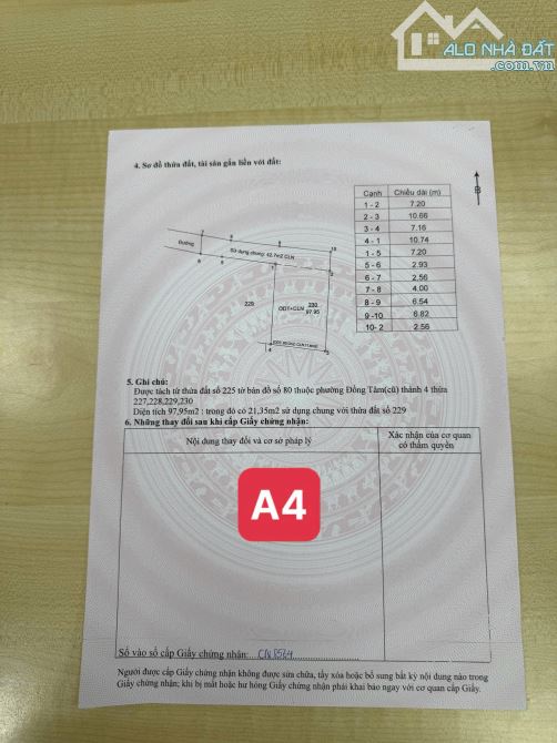 BÁN GẤP LÔ ĐẤT RẺ NHẤT TP. VĨNH YÊN-TDP ĐÔNG QUÝ 98m MT7M sđcc giá chỉ 980Tr - 7