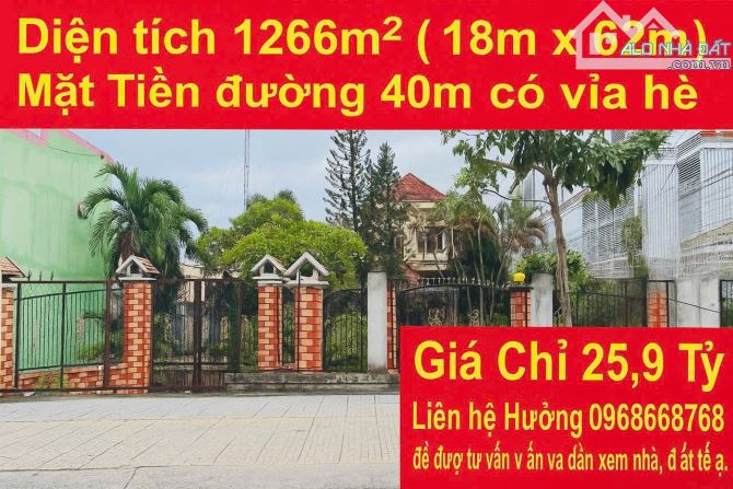 Bán Biệt Thự Mặt Tiền Hóc Môn - 1266M2 (18 x 62m ) - 2Tầng - Đường 40m -  Chỉ 25,9 Tỷ.