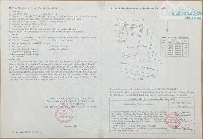 BÁN NHÀ 4 TẤM (8x17) MT NHỰA 10M ĐÔNG HƯNG THUẬN 10, Q12 – GIÁ 14,5 TỶ