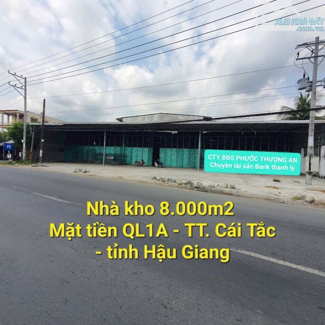 Cần bán kho 8000m2 mặt tiền Quốc 1A gần KCN Tân Phú thận gần trường ĐH võ trường toản