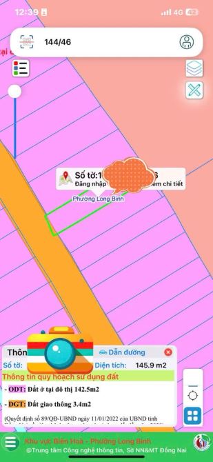 Bán gấp lô đất thổ cư 145m² đường 8m phường Long Bình Biên Hòa