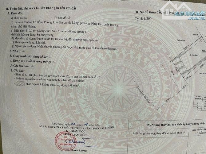 BÁN ĐẤT MẶT ĐƯỜNG LÊ HỒNG PHONG LÔ 11 CỔNG CHỢ LÙNG HOA