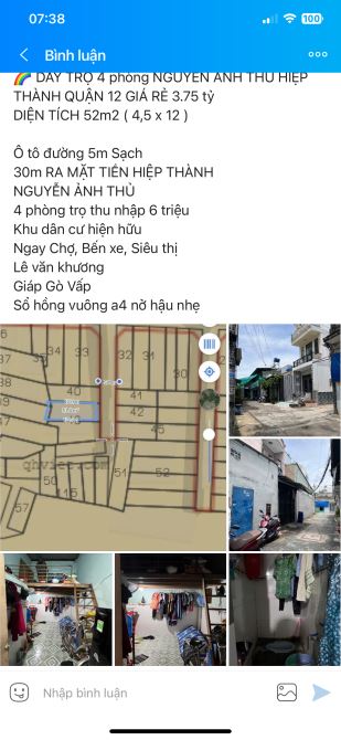 Bán Dãy trọ Nguyễn Ảnh Thủ Quận 12, 4.5x12, SHR, chỉ 3.75 tỷ