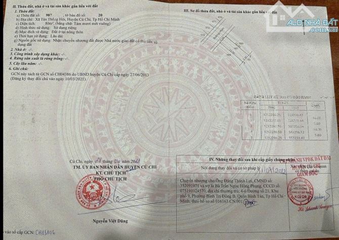 Bán gấp  nhà ở đường số 28- Tân Thông Hội – Củ Chi, DT 80m2, Giá 950tr, SHR.