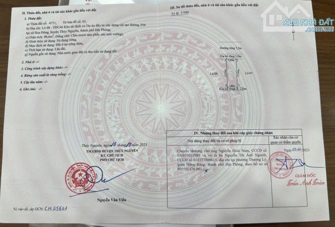 Bán Lô Đất Đẹp 98,6m² TDC40 Khu Dân Cư Hoa Động – Thủy Nguyên, Hải Phòng