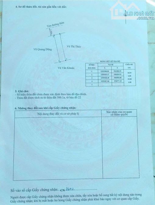 Bán lô đất 76,2m2 đường trục thôn Vũ Vị Minh Tân Kiến Thuy giá chỉ 1,68 tỷ