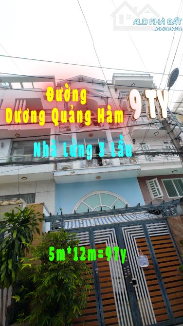 Bán nhà 1/ hẻm xe tải 8m thông Dương Quảng Hàm P5, DT 5x12m, 5 tấm giá 9 tỷ TL