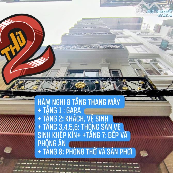 Nhà Riêng Hàm Nghi – 8 Tầng Thang Máy – 40m²