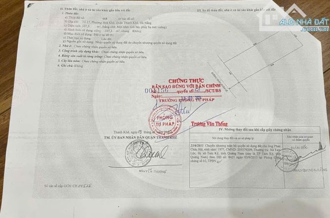 Đường Trần Xuân Lê, Phường Thanh Khê Tây, Thanh Khê, Đà Nẵng - Ngang 6m - 108m2.