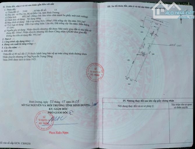 Bán đất Phú An Bến Cát gần ngã tư Phú Thứ