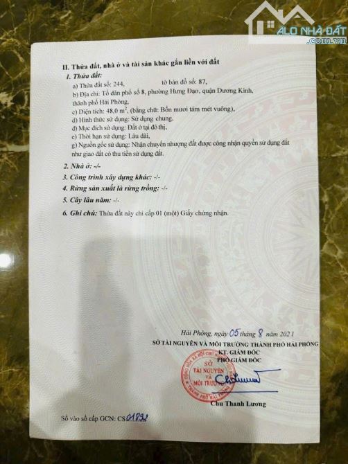 Lô đất 48m2 ngang 4,1m gần chợ Hương,Hưng Đạo dân cư đông đúc ngõ rộng giá 1,2 x tỷ. - 1
