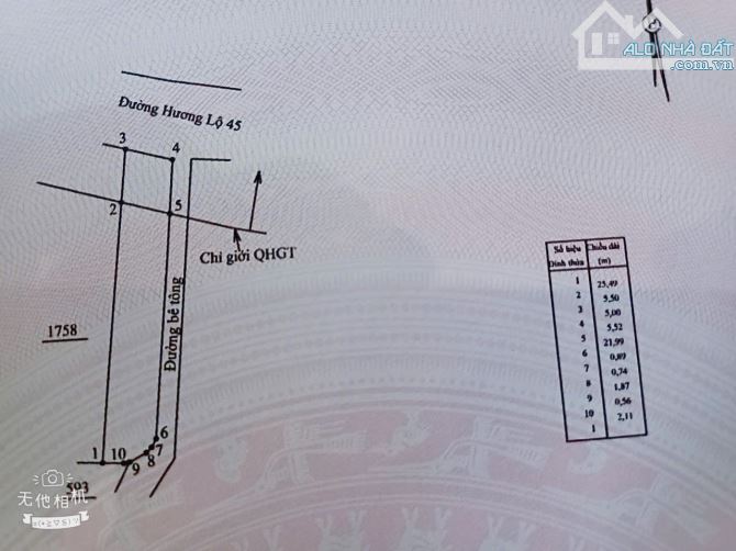 Bán lô đất mặt tiền HL45 xã Diên Phú , huyện Diên Khánh , Khánh Hoà . DT 150,7m2 . Giá 1,9 - 1
