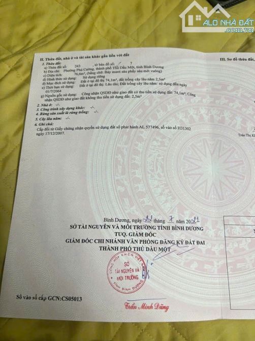 Cực hiếm bán đất Phú Cường Thủ Dầu Một, ô tô vào tận nơi, full thổ cư - 1