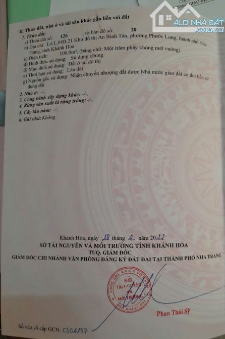 Bán đất mặt tiền đường T5, phước Long, Nha Trang. - 1