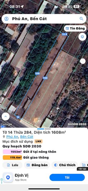 Bán đất mặt tiền DT744 Phú An Bến Cát gần ngã tư Phú Thứ - 1
