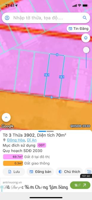 Bán Đất Tái Định Cư Thapchamr Đông Hòa tp dĩ an Bình Dương 3 tỷ 900 triệu - 3