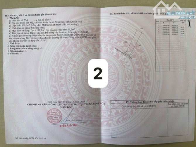 BÁN ĐẤT Ninh Xuân-Ninh Hoà full thổ chỉ Từ  1tr5/m2 - 3