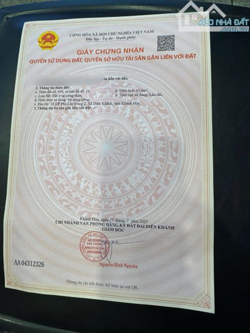 BÁN LÔ ĐẤT HẺM TRẦN PHÚ TT DIÊN KHÁNH NGANG 6,47M GẦN SÔNG CÁI - 3