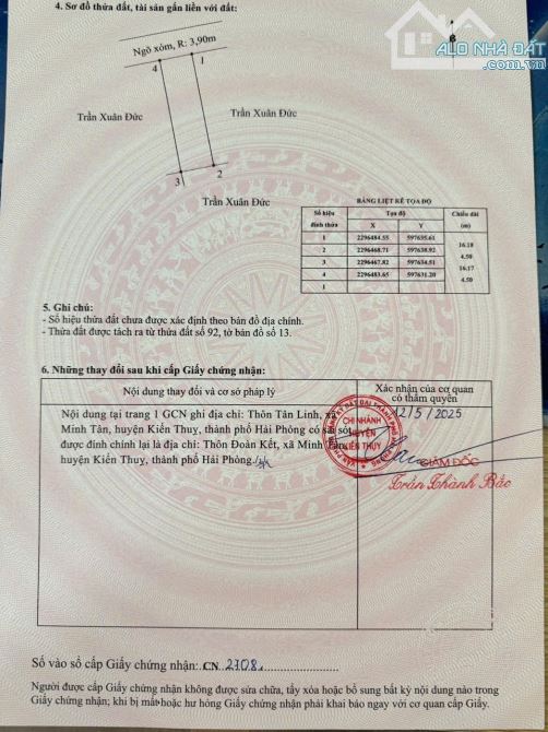 72,8m2 đất Tân Linh, Minh Tân, Kiến Thụy gần Ga Nam Hải Phòng - 5