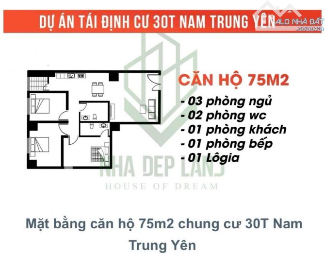 Chủ cần tiền bán gấp căn hộ tòa 30T KĐT Nam Trung Yên, 75m2, 3N,2WC, 6.05 tỷ - 5