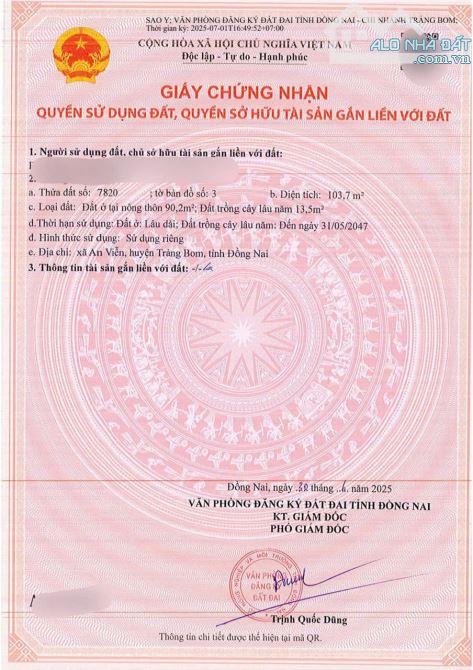 Bán đất nền thổ cư sổ sẵn tại An Viễn Trảng Bom 100m2 giá 1,2 tỷ - 6