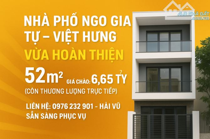 NHÀ NGAY PHỐ NGÔ GIA TỰ - 52M2 - MỚI HOÀN THIỆN XONG - 6,65 TỶ - 5 TẦNG ĐẸP LONG LANH