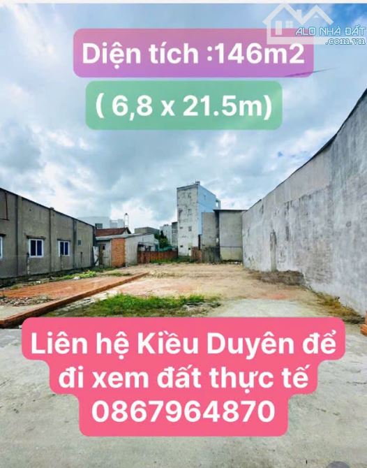 Bán Đất Hóc Môn- 146M2(6.8 x 21.5 )- HXH 5M - Chỉ 3,2 Tỷ.