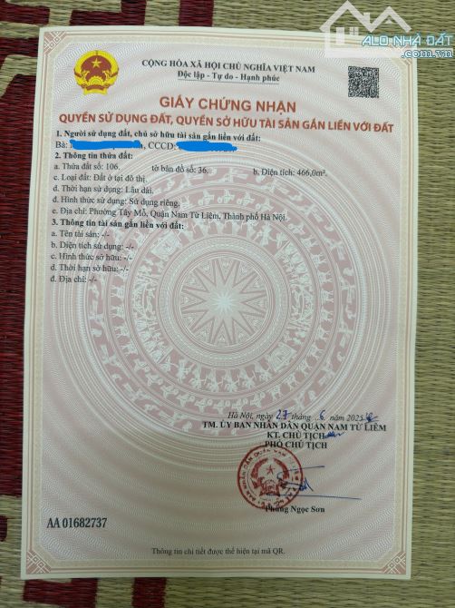 Bán đất ở TDP Phú Thứ, ngõ 27 đường Tây Mỗ, Hà Nội