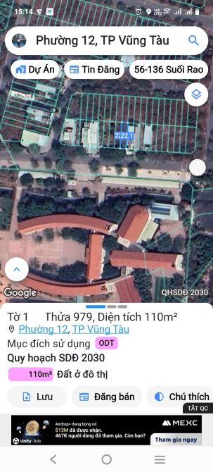 BÁN LÔ ĐẤT 5×22=110M2 DỰ ÁN SÔNG CÂY KHẾ PHƯỜNG 12 GIÁ 3,2 TỶ - 1