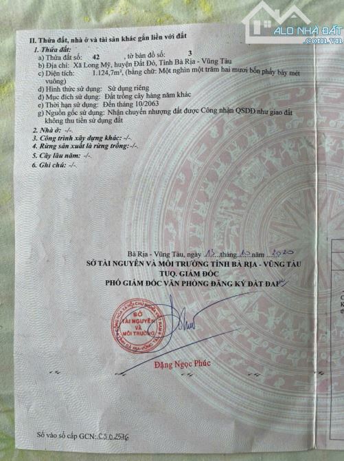 BỎ RA 1 TỶ SỞ HỮU LÔ ĐẤT  MẶT TIỀN ĐẸP – XÃ  PHƯỚC HẢI, HUYỆN ĐẤT ĐỎ - 2