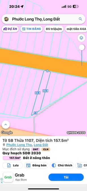 BÁN 2 LÔ ĐẤT MẶT TIỀN ĐƯỜNG NGUYỄN HUỆ – LONG ĐẤT, BRVT – GIÁ CHỈ 950 TRIỆU/LÔ  📍 Vị trí: - 2