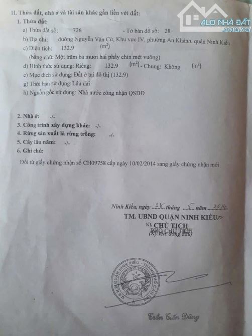 BÁN NHÀ MẶT TIỀN ĐƯỜNG NGUYỄN VĂN CỪ NỐI DÀI , MẶT TIỀN NGANG 10,5M - 2