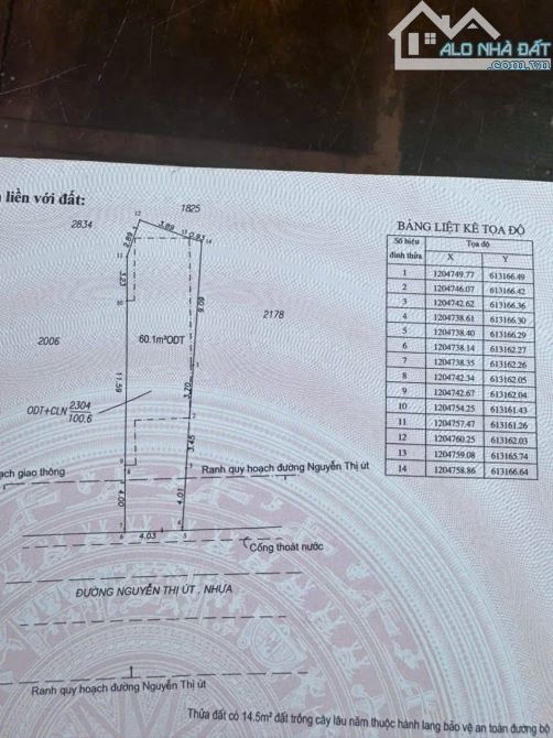 Đất MT Nguyễn Thị Út  Đông Hòa, 100,6m² TC 60m² Vị Trí Đẹp Trung Tâm, Giá Chỉ 4,95 tỷ - 3
