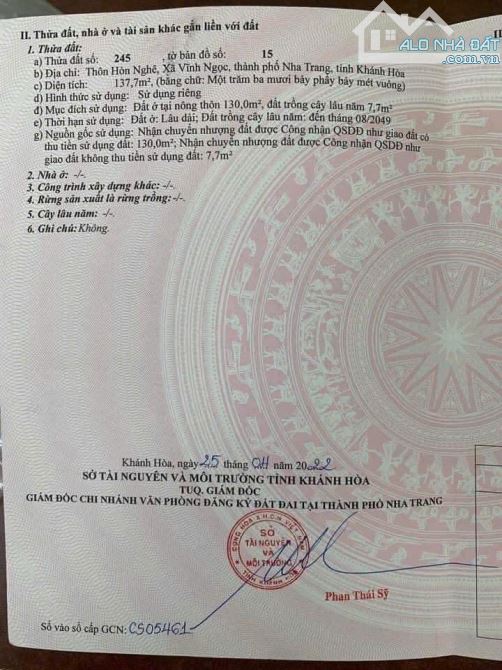 cần bán đất hẻm Nguyễn Xiển gần trường Cao Đẳng Sư Phạm - Tây Nha Trang - Diện tích: 137,4 - 3