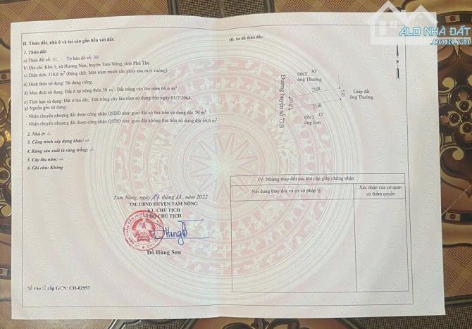 bán đất đường Huyện lộ 73 tại Hương Nộn - TN - PT giá chỉ 7xx - 3
