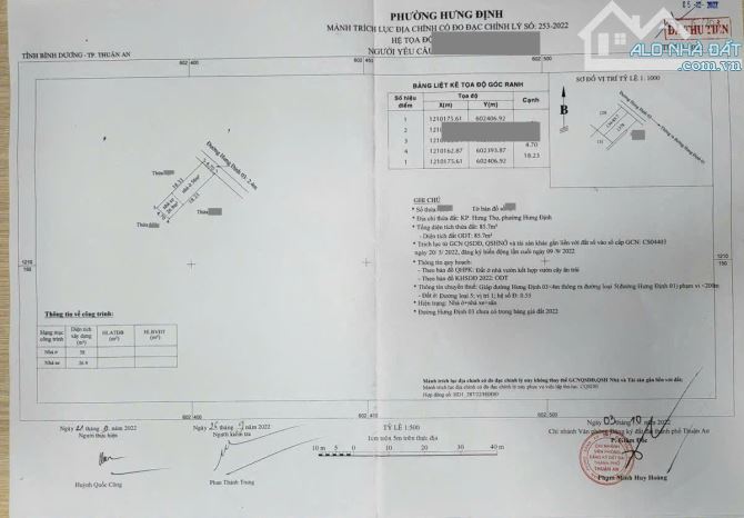 Bán đất MT đường Hưng Định 03 P.Hưng Định Tp.Thuận An chỉ 2 tỷ 350 TL M7480 - 4