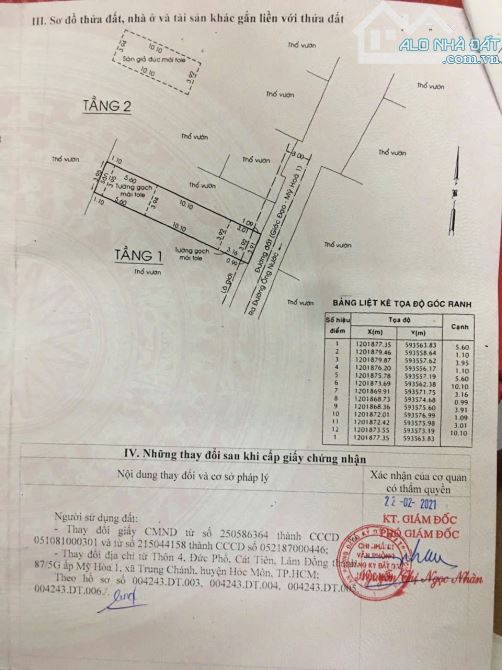 Bán nhà 1trệt 1 lầu mặt tiền Lê Lợi Trung Chánh Hmon , DT 82,2m2-SHR-Giá 3,6tỷ TL - 7