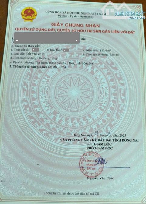 Bán nhà cách đường Bùi Hữu Nghĩa 150m p.Tân Hạnh Tp.Biên Hòa chỉ 3ty800 TL M7474 - 7