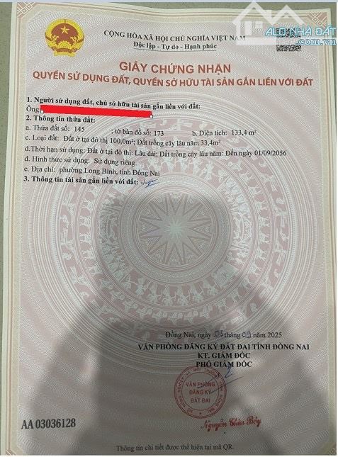 Lô Đất Đẹp Sổ Riêng Thổ Cư 133,4 m2 giá chỉ 2,7 tỷ Gần Công Viên 30/4 Phường Hố Nai
