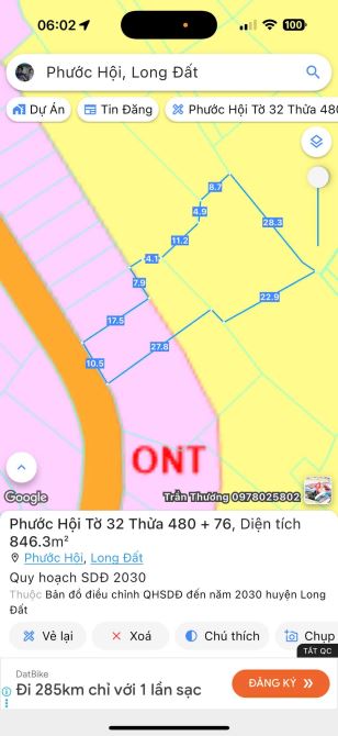 MỘT LÔ ĐẤT PHƯỚC HỘI CŨ  BÂY GIỜ LÀ PHƯỚC HẢI ,,,TP. HỒ  CHÍ MINH  Một lô đất 10 m mặt đườ