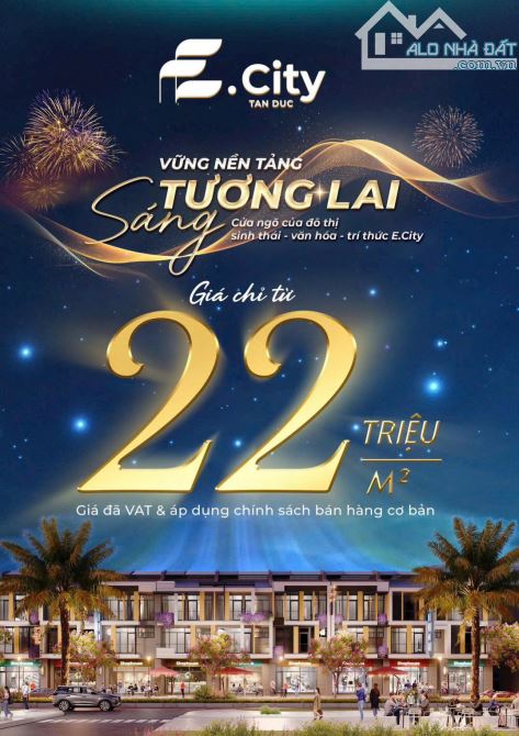 MỞ BÁN KHU ĐÔ THỊ E.CITY TÂN ĐỨC MẶT TIỀN TL 824 GẦN CÁC CỤM KCN LỚN